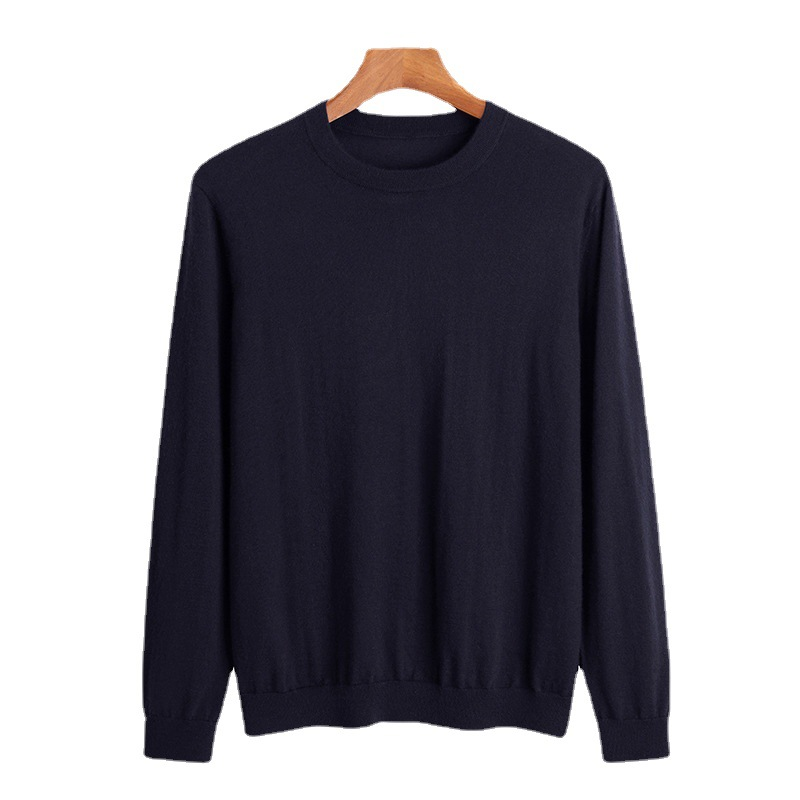 Worsted Round Neck Men's Cashmere Sweater