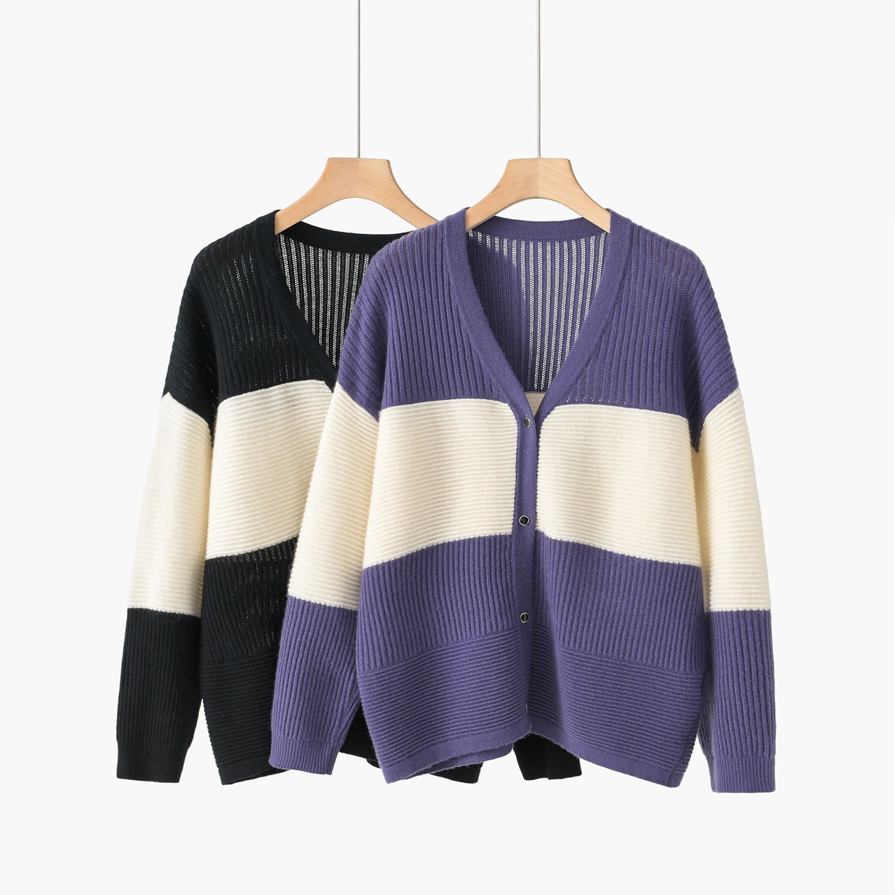 V-neck Loose Casual Cashmere Knitted Women's Cardigan