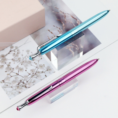 Luxury writing ball deep pen business gift promotional crystal ballpoint pen diamond metal pen