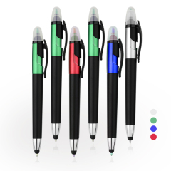 Office supplies and stationaries touch screen stylus pen 2 in 1 highlighter and ballpoint pen classic popular pen