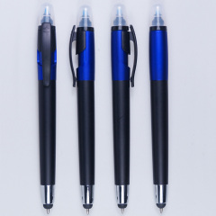 Multi function 3 in 1 dual pen stylus ballpoint ball pen with highlighter