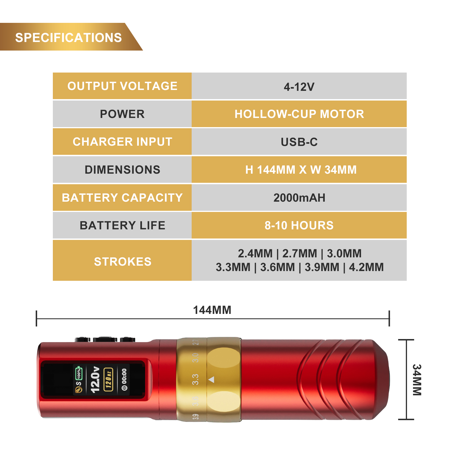 JCONLY EPOCH Wireless Pen Machine 2 Battery Pack (Red)