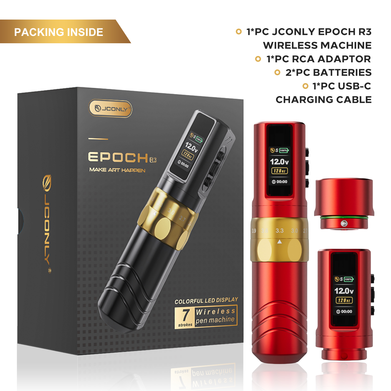 JCONLY EPOCH Wireless Pen Machine 2 Battery Pack (Red)