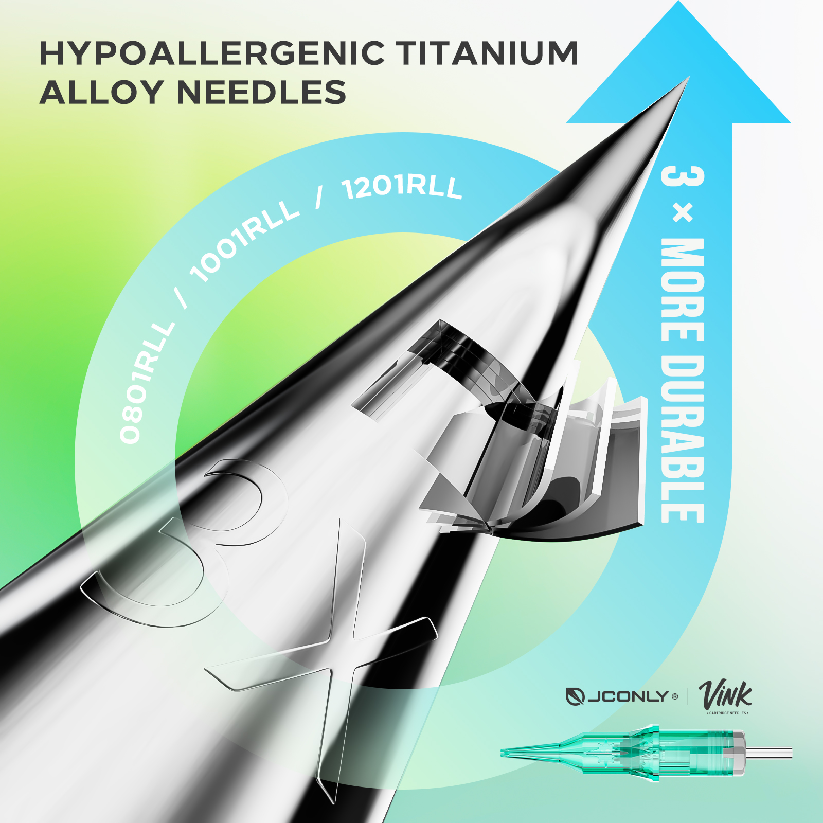 JCONLY VINK Titanium Tattoo Cartridge Round Liner