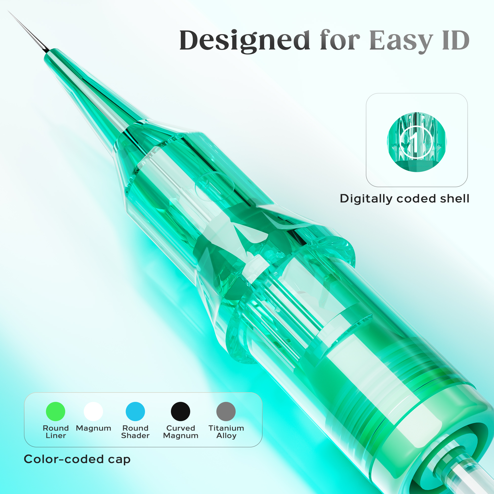 JCONLY VINK Titanium Tattoo Cartridge Round Liner