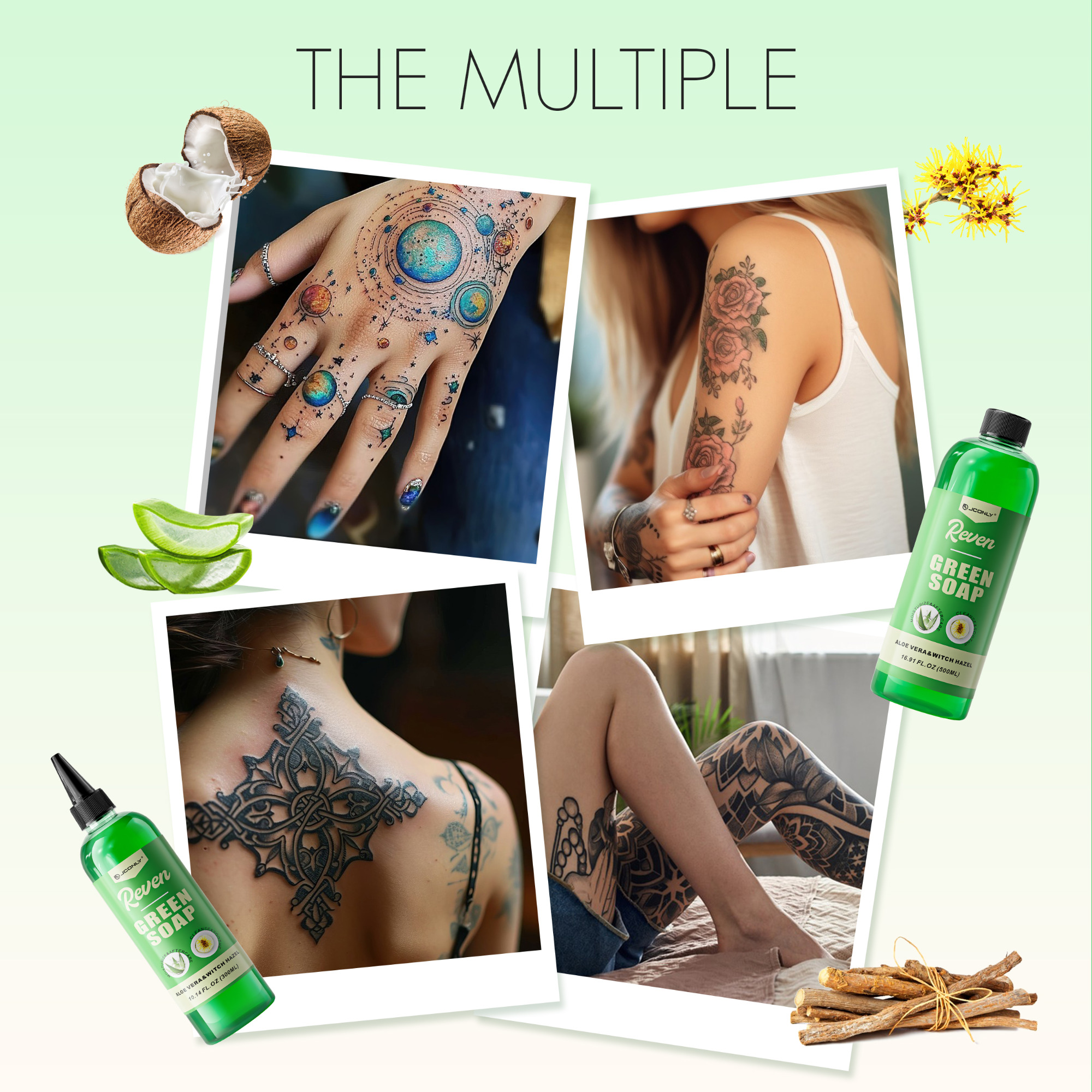 JCONLY REVEN Tattoo Green Soap (500ml)