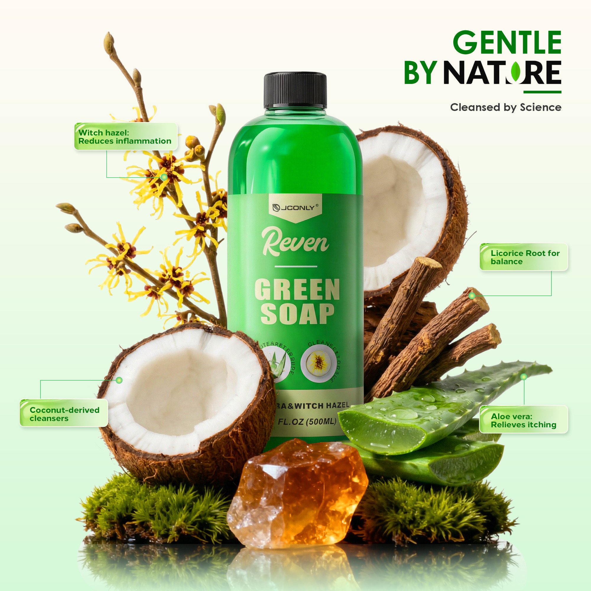 JCONLY REVEN Tattoo Green Soap (500ml)