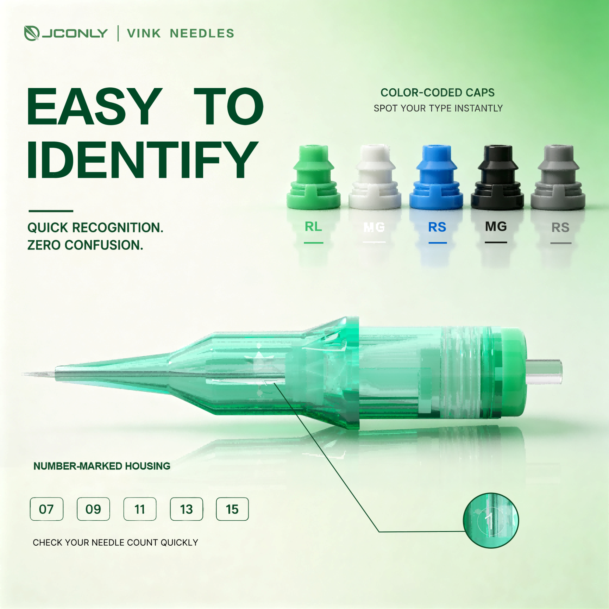 JCONLY Vink Tattoo Cartridge Needles 20PCS