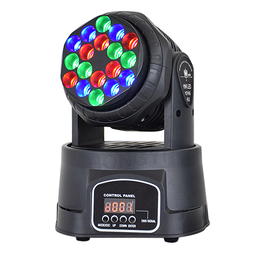 18x3W RGB LED ビーム ムービング ライト