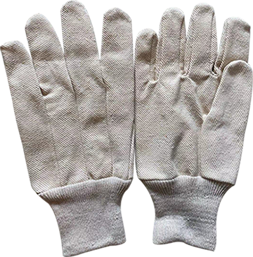 Drill cotton glove with and without dots