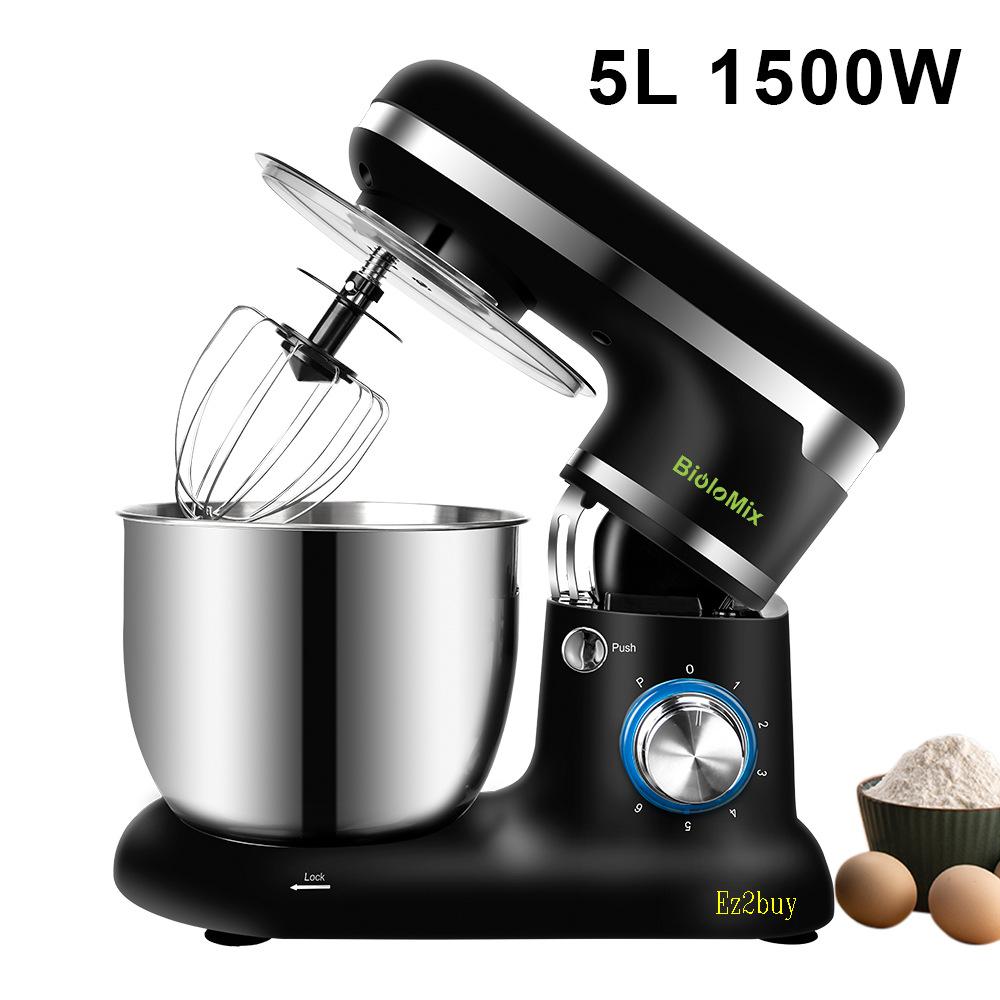 Stock clearance-Stainless Steel Bowl 6-speed Kitchen Food Stand Mixer Cream  Egg Whisk Blender Cake Dough Bread Maker Machine