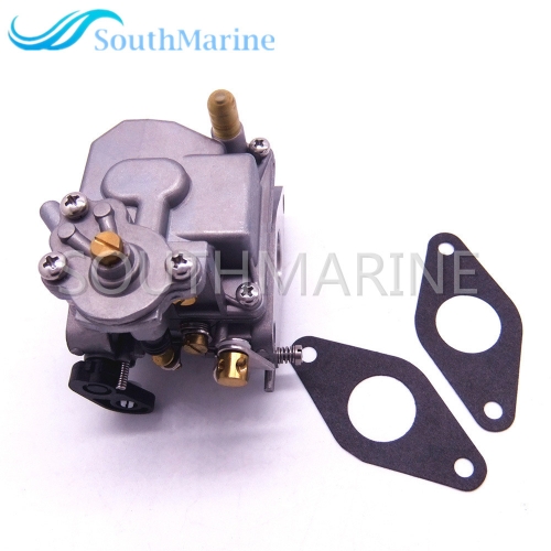 SouthMarine Boat Engine 66M-14301-11 66M-14301-00 Carburetor Assy and 66M-13646-00 Gaskets (2 pcs) for Yamaha 4-Stroke 15hp F15 Outboard Motor