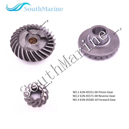 Outboard Engine 61N-45551-00 Pinion & 61N-45571-00 Reverse & 61N-45560-10 Forward Gear for Yamaha F25 E25B E30H 25B 30H Boat Motor