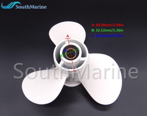 Aluminum Propeller Alloy 9 7/8x10 1/2 F 664-45945-00-EL for Yamaha 20HP 25HP 30HP Outboard Engine 9.875x10.5