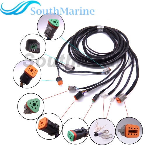 SouthMarine 0176341 176341 New System Check 20ft/6.1m Main Modular Ignition Wiring Harness Cable for Evinrude Johnson OMC Outboard Motor Remote Contro