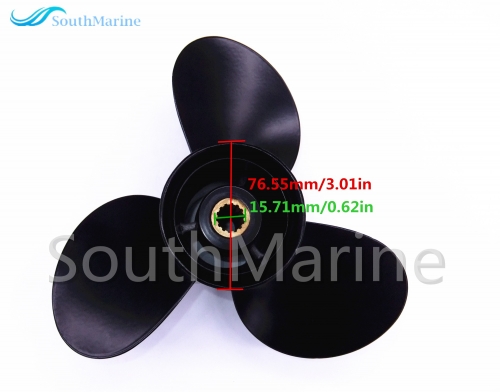 48-897750A11 9.25x9 P Outboard Engine Aluminum Alloy Propeller for Mercury 9.9-20HP Boat Motor 9 1/4x9