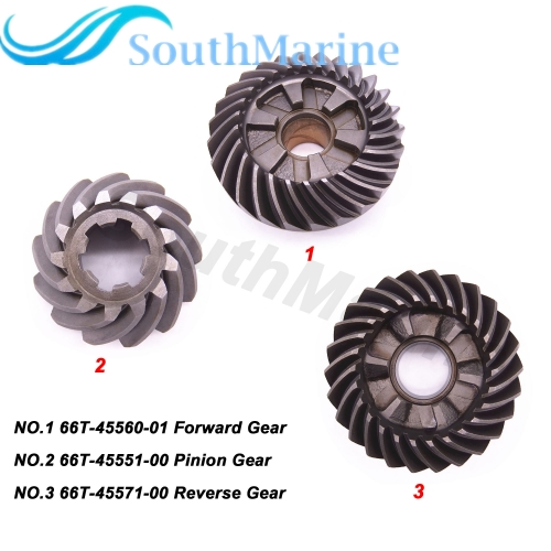 Outboard Engine 66T-45551-00 Pinion & 66T-45571-00 Reverse & 66T-45560-01 Forward Gear for Yamaha Boat Motor F30 F40 40HP 40X E40X 2/4-stroke