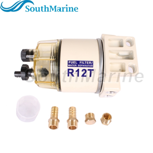 Boat Motor S3240 R12T 120AT RK10222 18-99193 18-7987 Fuel Filter Water Separator for Gasoline & Diesel Spin-On Marine