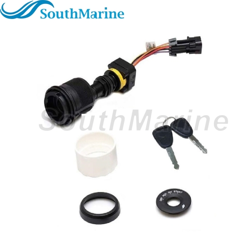 Boat Motor 87-893353A03 Ignition Key Switch with Housing for Mercury Mercruiser Quicksilver Mariner, 4 Position