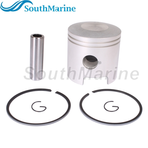 Boat Engine 61N-11631-00-95 STD 18-4144 Piston Set & 61N-11603-00 18-3957 Ring for Yamaha 25HP 30HP C30ELR C30MLH, 72mm STD