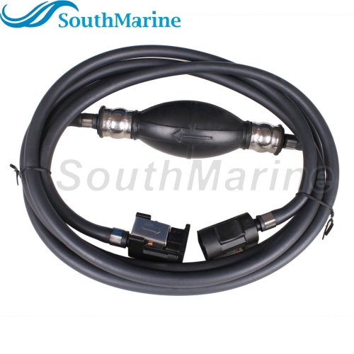 Boat Motor Fuel Line Hose with connector and Primer Assy 6Y2-24306-55-00 6Y2-24306-56-00 for Yamaha Outboard Motors , 6mm/1/4in Pipe, 3m length