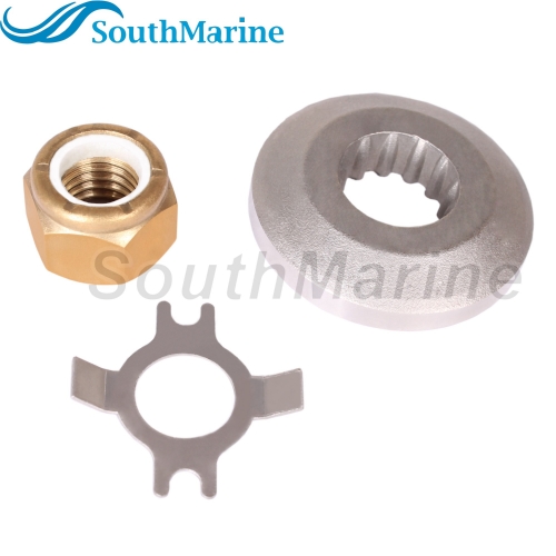 Outboard Motor 73345 92647M 73345A1 18-4233 Thrust Washer, 76281 Tab Washer, 69578Q1 18-3704 Propeller Nut for Mercury 25HP-70HP