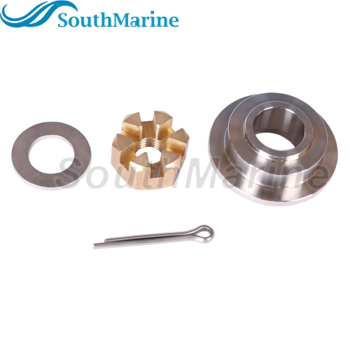 Outboard Motor 6E7-45987-00 01 F15-06000015 Spacer, 90201-10M01 Washer, 90171-10M01 Castle Nut for Yamaha Parsun HDX 8HP-20HP