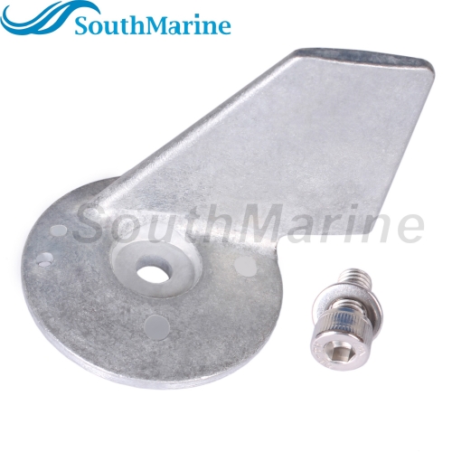 Outboard Motor 55125-95500 Trim Tab Anode with Bolt 09117-08037 for Suzuki 40HP-85HP, 5031536 5031215 for Evinrude Johnson BRP