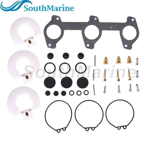 Outboard Motor 6H3-W0093-02 01 00 03 18-7766 Carburetor Repair Rebuild Kit & Gasket for Yamaha 60HP 70HP