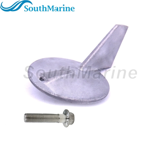 Boat Motor 6J9-45371-00 6J9-45371-01 6K1-45371-02 Trim Tab Skeg Anode for Yamaha Outboard Engine 115HP 150HP 175HP 200HP, fits Sierra 18-6035