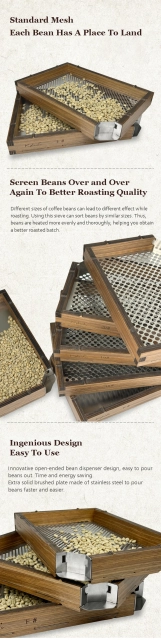 Green coffee bean grading screen