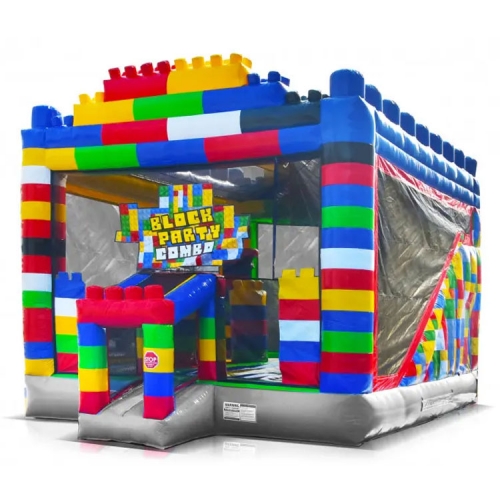 Building Block Bounce house with slide combo for sale China factory