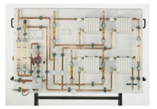 Panel de entrenamiento de circuito de calefacción doméstico Equipo de educación vocacional para equipo de experimento de transferencia térmica escolar