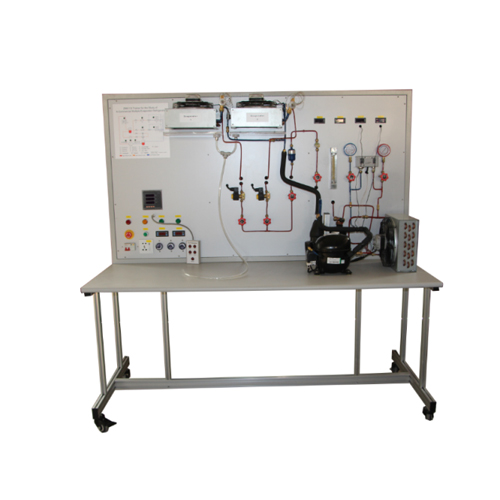 Equipo de educación vocacional para entrenador de habilidades de evaporador doble para equipo de entrenamiento de compresor de laboratorio escolar