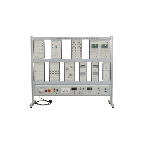 Tableau d'expérimentation : électronique de puissance avec unité d'alimentation, équipement didactique, équipement de laboratoire électrique