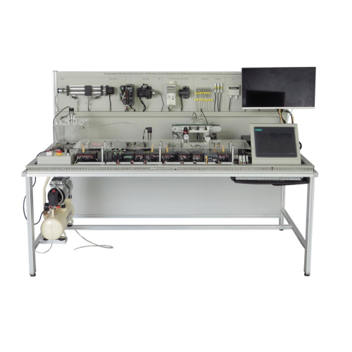 Station de travail PLC avec interface HID, kit de capteurs et actionneurs, système de bande transporteuse et kit de démonstration du système SCADA (contrôle de surveillance et acquisition de données)