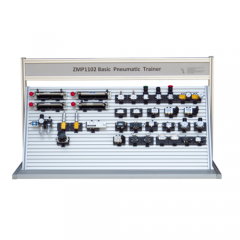 Учебный стенд для базовой подготовки по пневматике, лабораторное оборудование для школы, образовательный тренажер по пневматике.