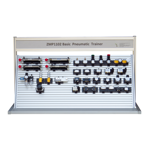 Учебный стенд для базовой подготовки по пневматике, лабораторное оборудование для школы, образовательный тренажер по пневматике.