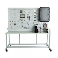 Bancada para o estudo de componentes e falhas em refrigeração, bancada de treinamento escolar, equipamento de laboratório escolar, treinador educacional de ar condicionado.
