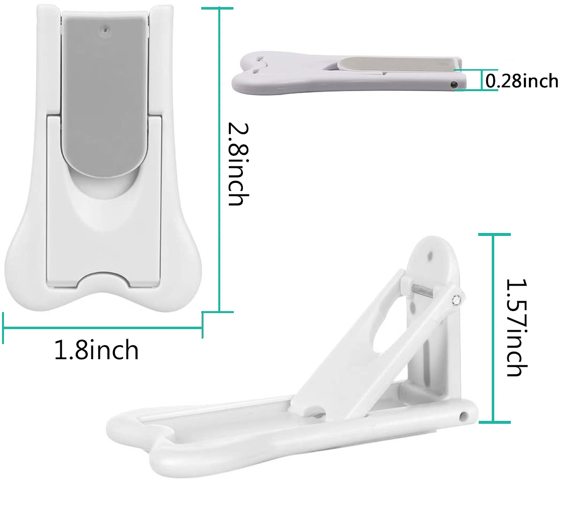 Sliding Door Lock for Baby Safety-Child Proof Doors & Closets (Grey/White, 4 Pack Baby Lock + 4 Pack 3M Adhesive)
