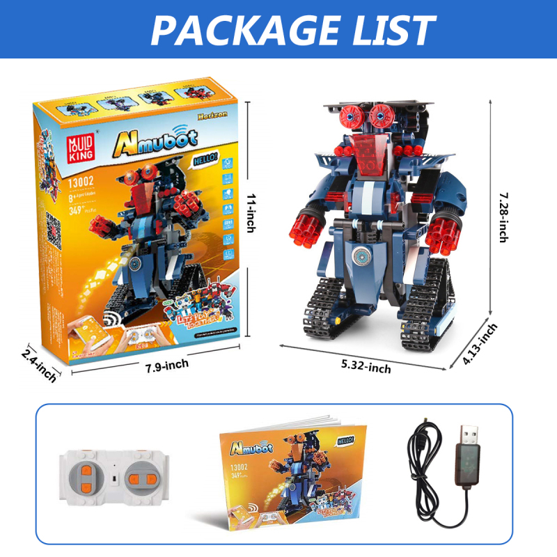 Building Block Robot Toy for Kids, Educational Remote & APP Control RC STEM Robot Toys Kit for Kids DIY Rechargeable Robotics Build Learning Kits for Boys and Girls Birthday Gift (349 Kits)