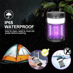 Bug Zapper for Outdoor and Indoor, Electric Mosquito Zappers Killer - Insect Fly Trap,Waterproof Powered Mosquito Lamp with 3 Lighting Modes,USB Type C Solar Charging for Home,Hiking,Backyard,Patio