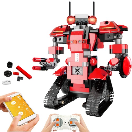 STEM Robot Toys for Kids, Cool Science Building Block Kit for Boy and Girl, Fun Educational Remote Control Toy with App Control for Learning for 8 9 10 11 12 13 14 Year Old Boys and Girls (Red)