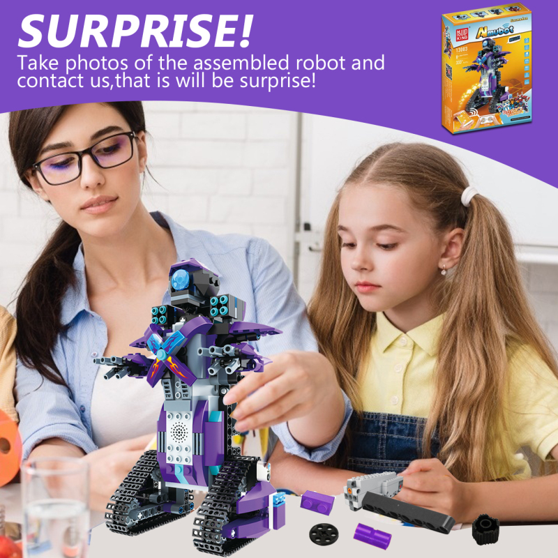 STEM Robot Toys for Kids, Cool Science Building Block Kit for Boy and Girl, Fun Educational Remote Control Toy with App Control for Learning for 8 9 10 11 12 13 14 Year Old Boys and Girls (Purple)