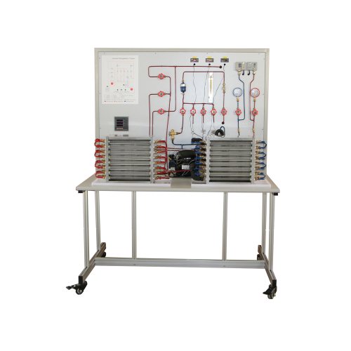 Instrutor de refrigeração de ciclo geral com sistema de aquisição de dados Equipamento de treinamento vocacional Equipamento de laboratório de refrigeração