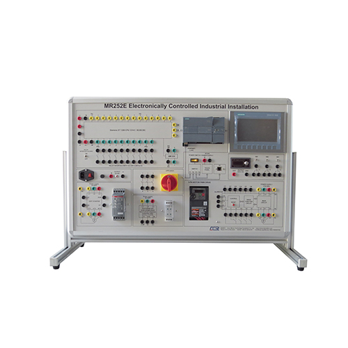 Instalação industrial controlada eletronicamente (PLC S7-1200 + tela sensível ao toque HMI) Equipamentos de treinamento profissional Treinamento de habilidades elétricas