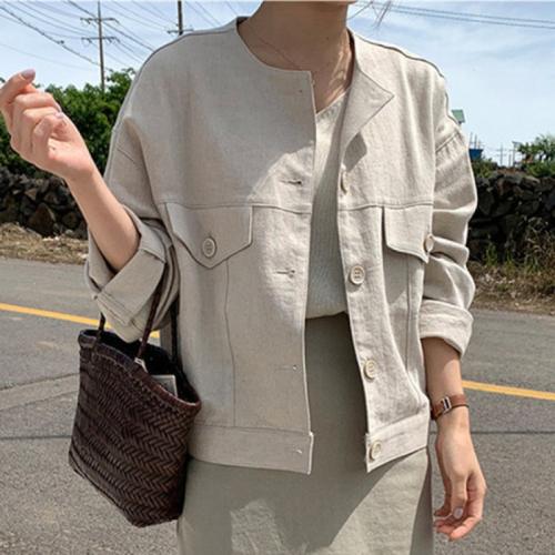 【ノーカラージャケット·G23071300007】ノーカラージャケット