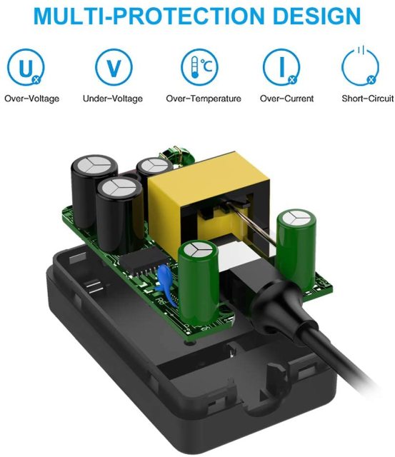 IBERLS 5V 3A (Compatible with 2A) Universal Power Supply Adapter for Willow Pump, Star Shower, LED Pixel Light, Hub, Nextbook, Android Tablets, Webcam, Speaker and More 5V Devices Charger Cord