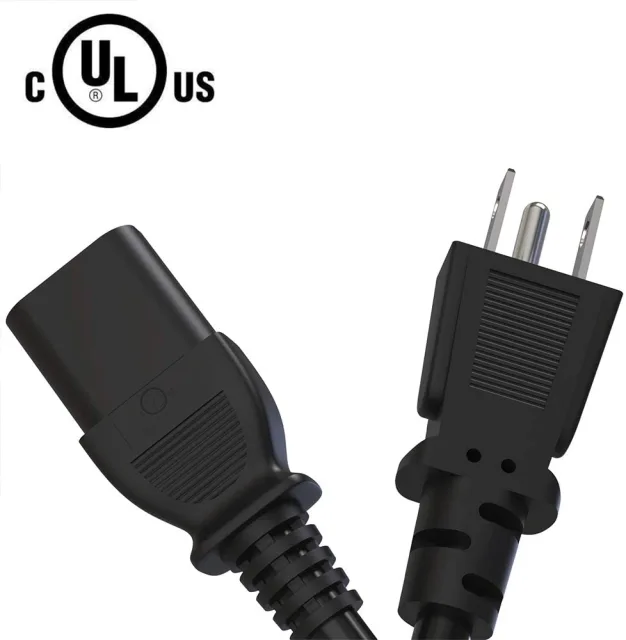 IBERLS Computer Monitor TV Power Cord, 3 Prong Plug for LG, Sony, Sam sung, Toshi ba, Sanyo, Asus, Aoc, HP, Dell Computer Monitor Replacement 18 AWG AC Power Cable [UL Listed]