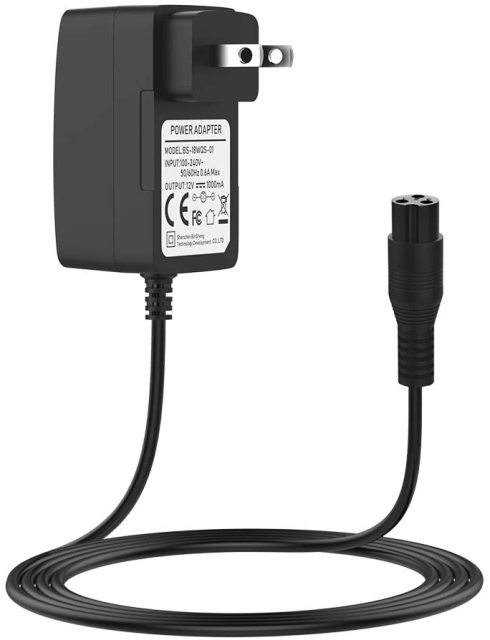 IBERLS 24V 600mA Scooter Battery Charger Cord for Razor E100, E125, E150, E175, E200, Crazy Cart, eSpark 3-Prong Adapter Power Supply Cord 6.5FT